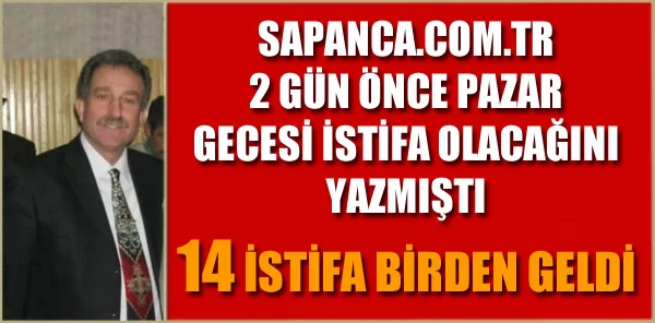 Sapanca MHP'de 14 İstifa Geldi Başkan Arıkan'ın da İstifa Edeceği Öğrenildi