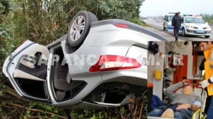 Su Şişesini Almak İsteyen Fahri Berber Otomobiliyle Takla Attı: 1 Yaralı