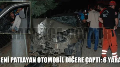 Freni Patlayan Otomobil Dirğe Çaptı:6 Yaralı