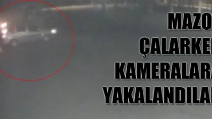 Mazot Çalarken Kameraya Yakalandılar