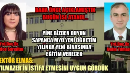 Sapanca Myo'nun Yeni Müdürü Hatice Sarıaltın