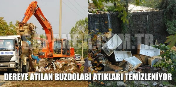 Dereye Atılan Buzdolabı Atıkları Temizleniyor