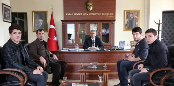 Güreşçilerden Kaymakam Azcan'a Ziyaret