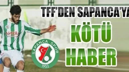 Sapanca Gençlikspor'a Kötü Haber
