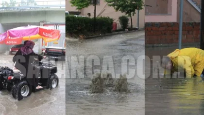 Sağanak Yağış Sapanca'da Caddeleri Göle Cevirdi