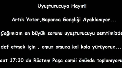 Yarın Ölen Senin Çocuğunda Olabilir. Uyuma Sapanca!