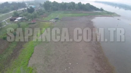Sapanca Gölü'ndeki Çekilme Havadan Görüntülendi
