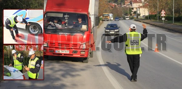 Sapanca Polisi Kış Lastiği Denetimlerine Başladı