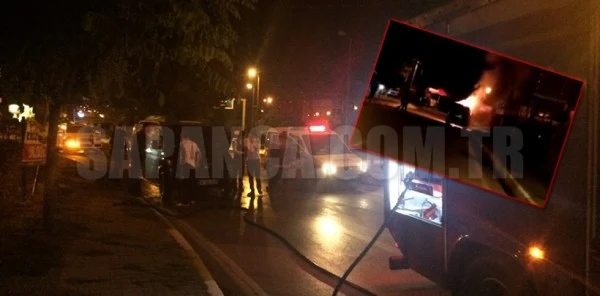Minibüs Seyir Halinde Alev Aldı