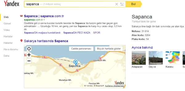 Sapanca, Yandex'te En Çok Aranan 2. Tatil Mekanı Oldu