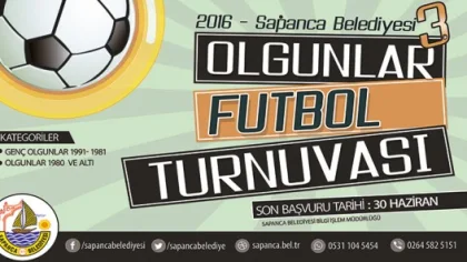 Sapanca Belediyesi Olgunlar Futbol Turnuvası Başlıyor