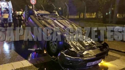 Otomobil Ters Döndü: 1 Yaralı