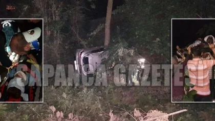 Şarampole Yuvarlanan Otomobilde Can Pazarı