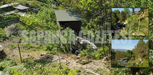 Beton Mikseri Şarampole Yuvarlandı: 1 Yaralı