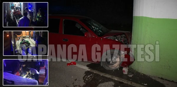 Köprü Bacağına Çarptı: 2 Yaralı