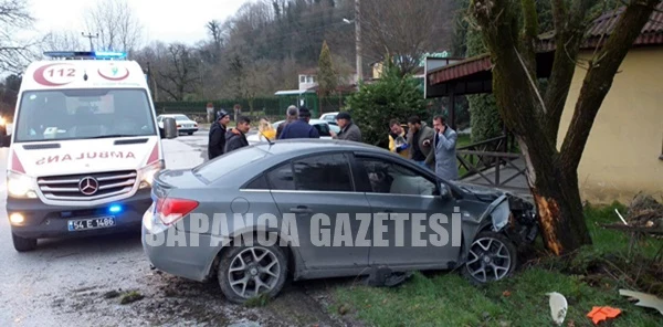 Otomobil Ağaca Çarptı: 1 Yaralı