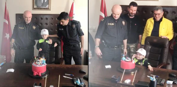 Polis Amcalarından Ahmet'e Doğum Günü Sürpriz