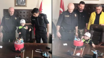 Polis Amcalarından Ahmet'e Doğum Günü Sürpriz