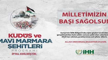 İhh, 'Kudüs ve Mavi Marmara Şehitleri' Programını İptal Etti