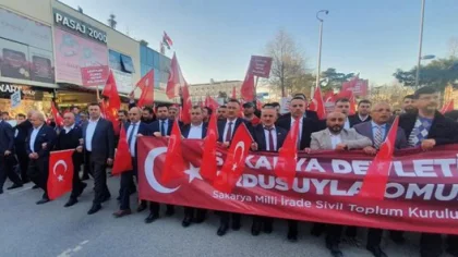 Sakarya'da Mehmetçiğe Destek Yürüyüşü