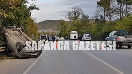 Servis Otobüsüne Çarpıp Takla Atan Panelvanın Sürücüsü Yaralandı