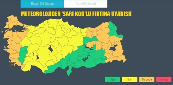 Meteorolojiden 'Sarı Kod'lu Fırtına Uyarısı!