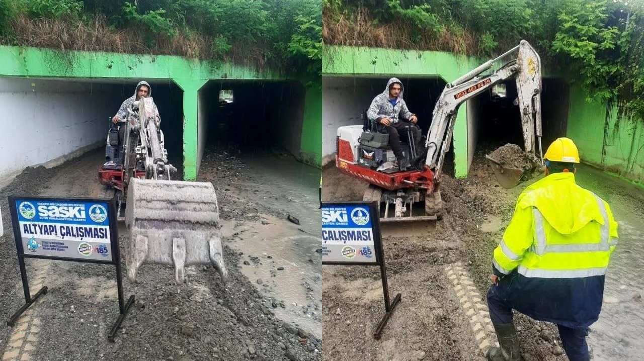 Sağanak Sonrası Belediye Ekiplerince Temizlik Yapıldı