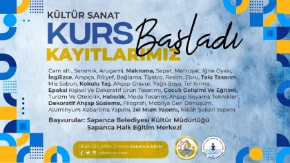 Sapanca Belediyesi Kültür Kurslarına Kayıtlar Başladı