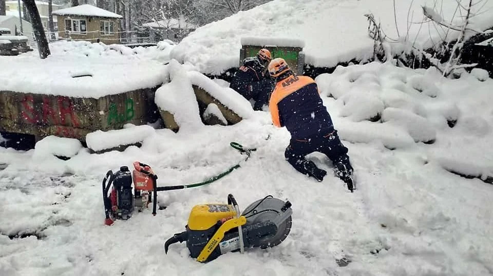 AFAD'dan Kar Altında Tatbikat
