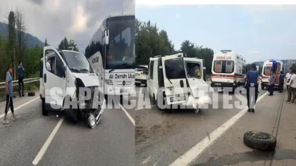 Bariyerlere Çarpan Minibüsteki 2 Kişi Yaralandı