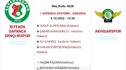 Sapanca Gençlikspor Maçının Oynanacağı Yer Belli Oldu