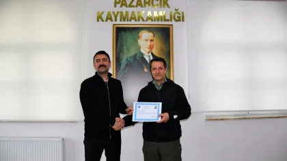 Deprem Bölgesi Koordinatör Kaymakamı Canpolat'a Başarı Belgesi