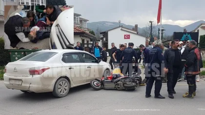Motosiklet Otomobil ile Çarpıştı: 1 Yaralı