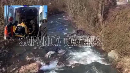 Sapanca'da Arazi Aracı Dereye Uçtu