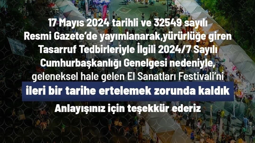 Sapanca Belediyesi El Sanatları Festivalini Erteledi