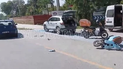 Motosiklet ile Otomobil Çarpıştı: 1 Yaralı
