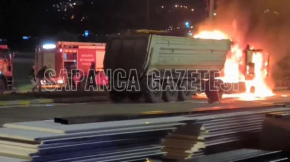Hafriyat Kamyonu Alev Alev Yandı