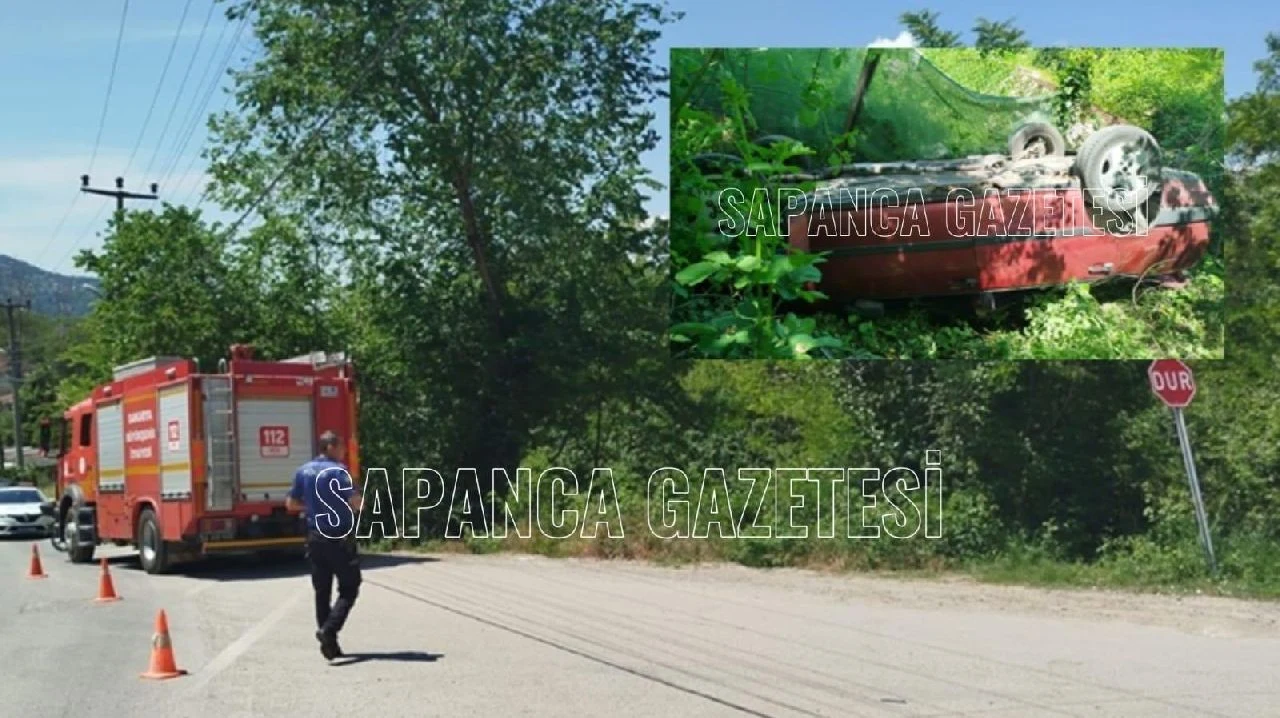 Sapanca'da Otomobil Şarampole Uçtu: 2 Yaralı