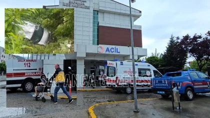 Şarampole Uçan Araçtaki 3 Kişi Yaralandı