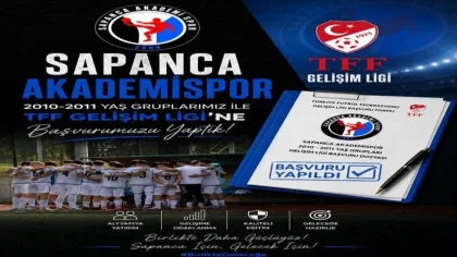 Sapanca Akademispor, TFF Gelişim Ligi için Başvurusunu Tamamladı