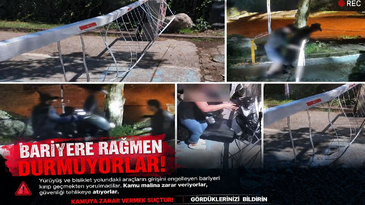 Bariyerleri Kırarak Kamu Malına Zarar Verdiler