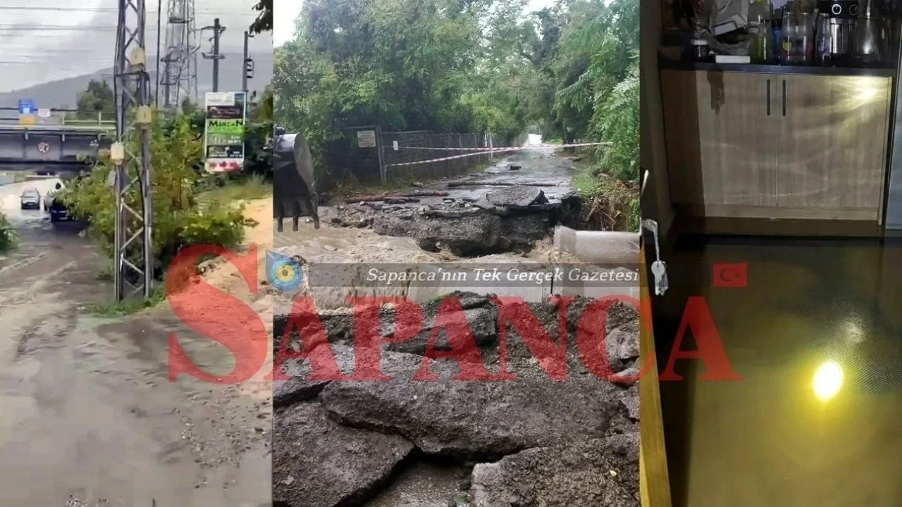 Sapanca'da Sağanak: Dereler Taştı, Yollar Ulaşıma Kapandı
