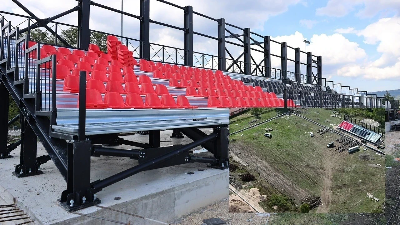 Sapanca Kurtköy Futbol Sahası'nda Tribün Yükseliyor
