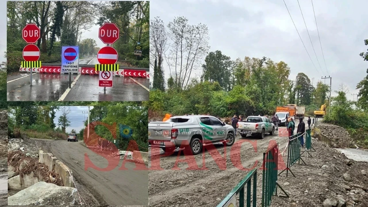 Sapanca'da Kapanan Yanık Köprüsüne Alternatif Yol Açıldı