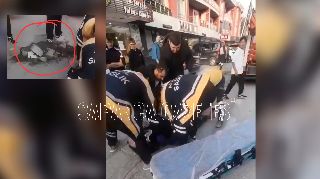 KALDIRIMDAKİ TAŞLARA TAKILIP DÜŞEREK YARALANDI