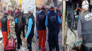 ARTE EKİBİ GEBZE'DEKİ ÇÖKEN BİNADA GÖREV BAŞINDAYDI