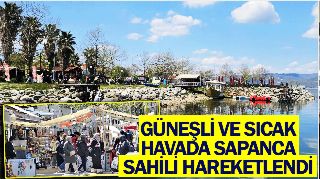 GÜNEŞLİ VE SICAK HAVADA SAPANCA SAHİLİ HAREKETLENDİ...